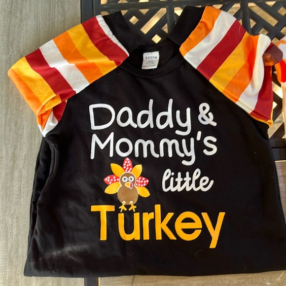 1256. Bundle (2) Unisex Thanksgiving One Pieces - Picture 1 of 5